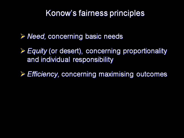 Konow's fairness principles