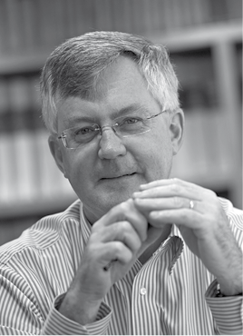Black & white portrait image on the Sectretary of the Treasury, Dr Martin Parkinson PSM