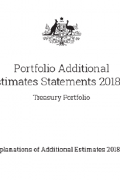 Cover of the Portfolio Additional Estimates Statements 2018-19