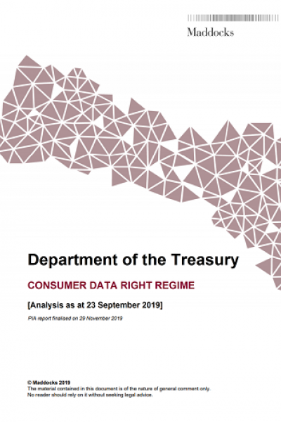Consumer Data Right: Privacy Impact Assessment - cover page