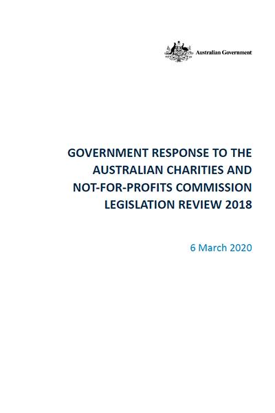 Government response to Australian Charities and Not for profits Commission legislation review