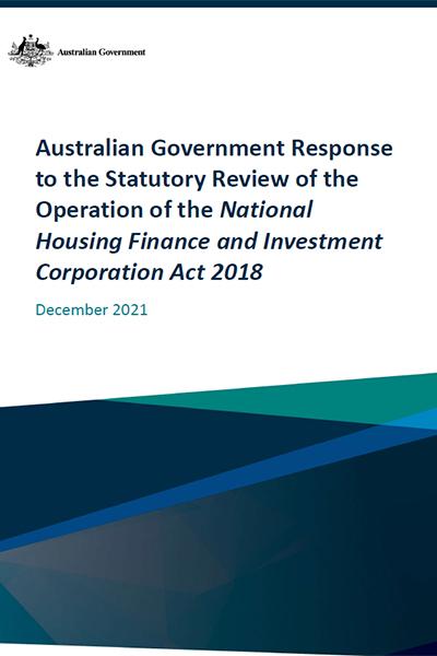 Australian Government response to the Statutory Review of the Operation of the NHFIC Act 2018