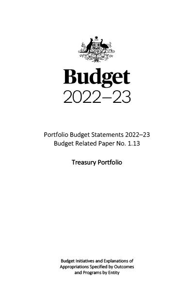 Portfolio Budget Statements 2022-23 cover